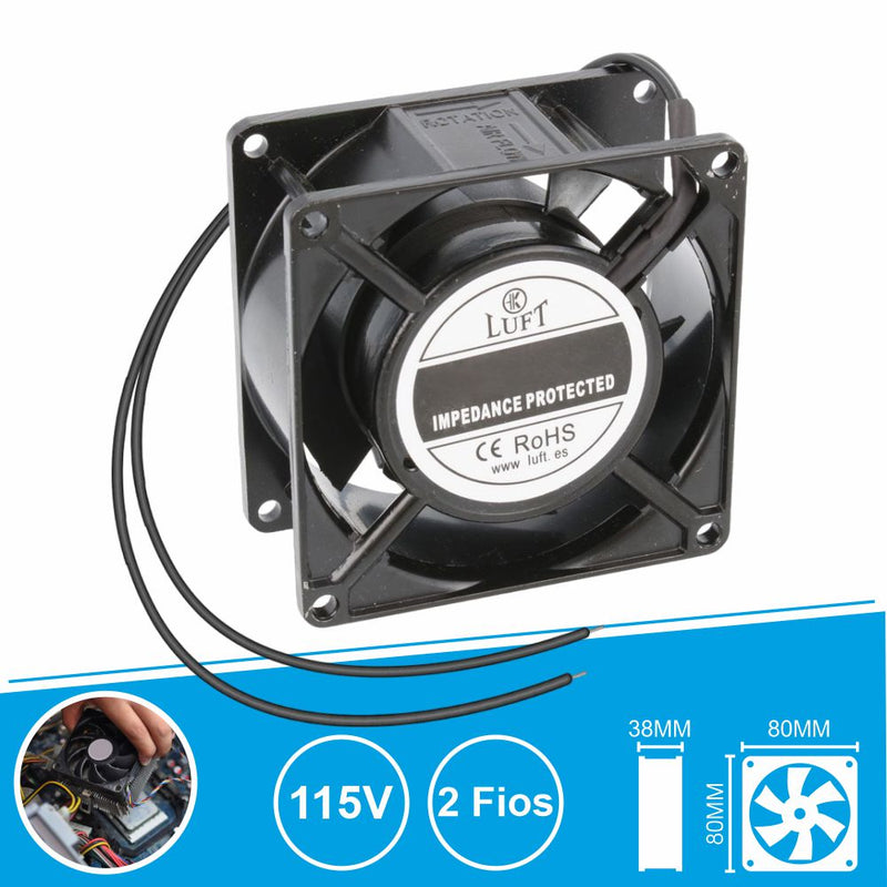 VENTOINHA 115V 80X80X38MM 2 FIOS KLA115AP080ASWS LUFT