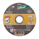 DISCO DE CORTE INOX Ø115X1,0X22,2MM EM CAIXA 8462000 WOLFCRAFT