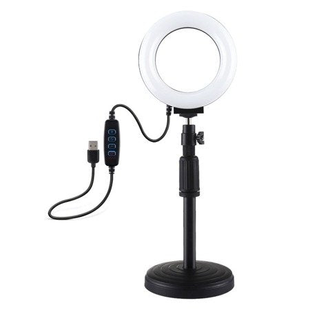 RING LIGHT LED 4,7" 12CM DIMÁVEL COM SUPORTE