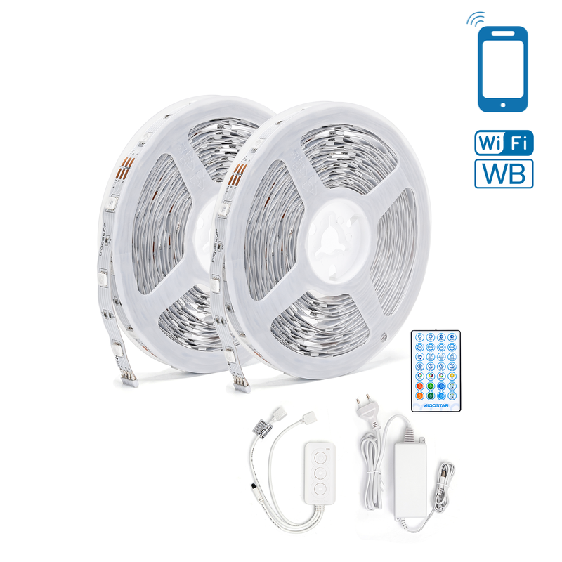 LUZ DE TIRA DE BAIXA TENSÃO INTELIGENTE WI-FI WB 48W 2*7,5M