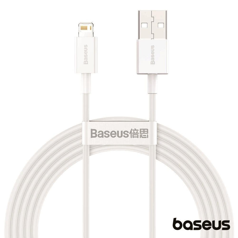 CABO USB-A MACHO  LIGHTNING 2M BRANCO SUPERIOR BASEUS