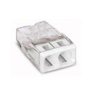 CONECTOR RÁPIDO 2 CONDUTORES RÍGIDOS, Ø MÁXIMO 2,5 MM², TRANSPARE
