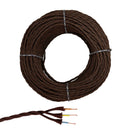 CABO PARALELO TÊXTIL TRANÇADO 3X2,5MM CASTANHO EURO/M