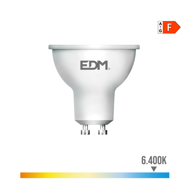 LÂMPADA DICROICA LED GU10 7W 550LM 6400K LUZ FRIA 45° Ø5X5,5CM ED