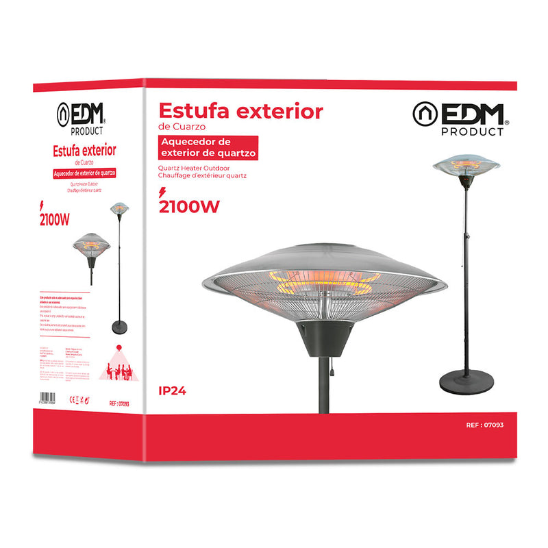 AQUECEDOR DE QUARTZO DE EXTERIOR COM PÉ 2100W EDM