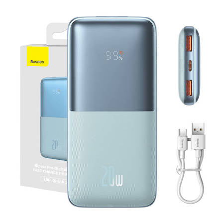 POWERBANK BASEUS BIPOW PRO 10000MAH, 2XUSB, USB-C, 20W (AZUL)