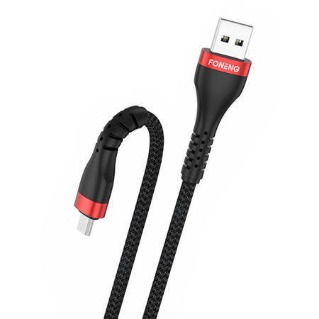 CABO USB PARA MICRO USB FONENG, X82 BLINDADO 3A, 1M PRETO