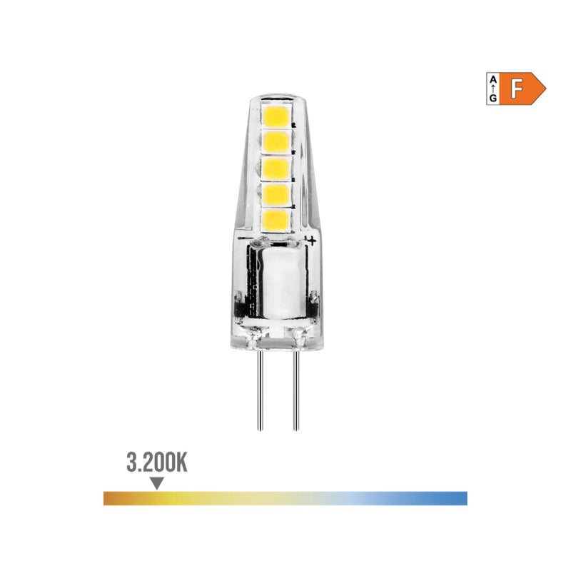 LÂMPADA DE SILICONE BI-PIN LED G4 12V 2W 180LM 3200K LUZ QUENTE Ø