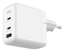 CARREGADOR KSIX 2XUSB C +1XUSB A GAN 65W BRANCO