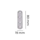 PLACA DE UNIAO AÇO INOX 80X19X2MM EDM