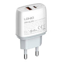 CARREGADOR 1XUSB 1XUSB-C + CABO MIRCO-USB LDNIO A2424C BRANCO