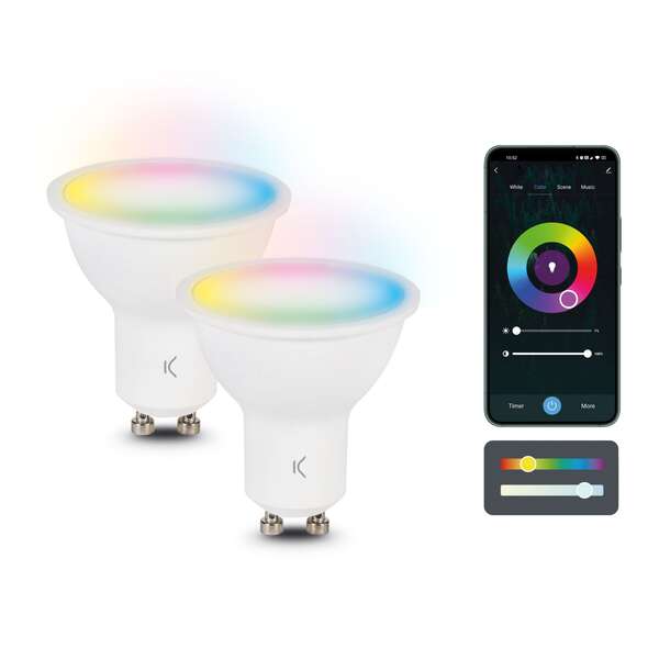 KSIX PACK DE 2 SMARTLED BOMBILLA INTELIGENTE - RGB-CCT - 5.5W - G