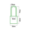 CADEADO EM LATAO ARCO COMPRIDO 50X80MM EM BLISTER EDM