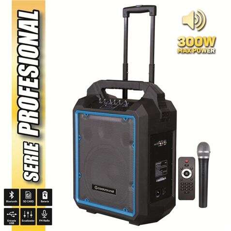 COLUNA PORTÁTIL AUTO AMPLIFICADA COOLSOUND PRO 300 BLUETOOTH 300W