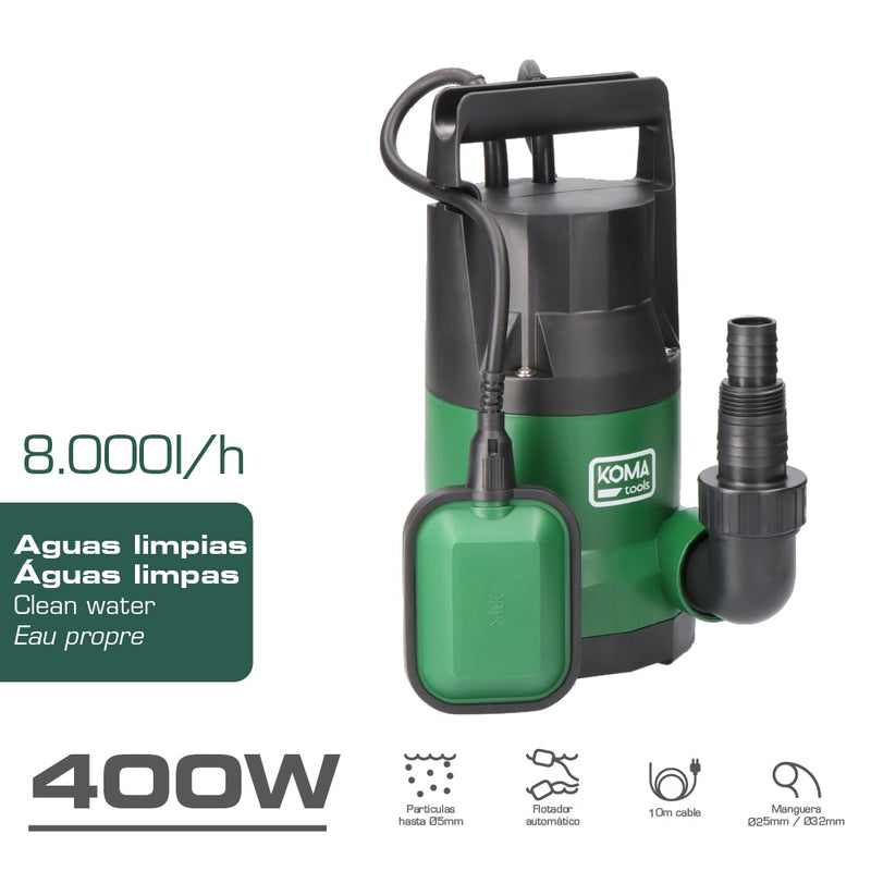 BOMBA SUBMERSÍVEL DE ÁGUA LIMPA 400W