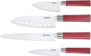 CONJUNTO CECOTEC 4 FACAS SANTOKU VERMELHAS