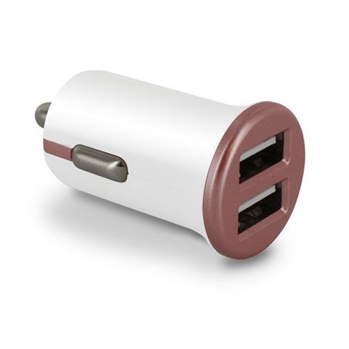 CARREGADOR CARRO 2 X USB ROSAOURO 2.4AMP