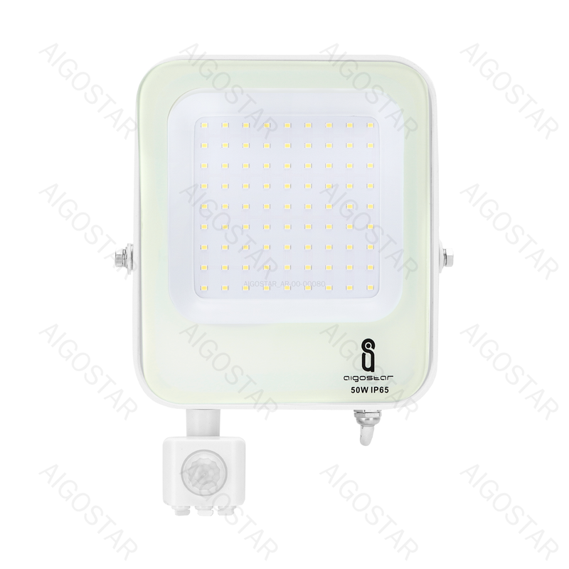 HOLOFOTE LED COM SENSOR BRANCO 50W