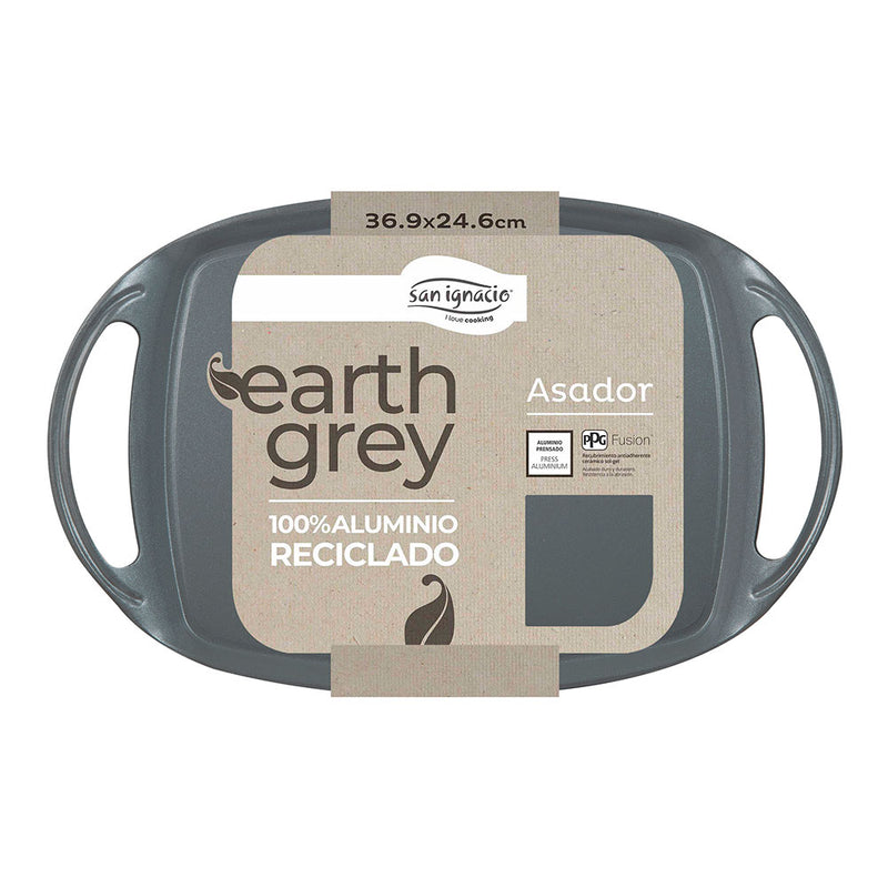 GRELHADOR 36,9X24,6CM ALUMÍNIO FORJADO IND EARTH GREY SG-6755 SAN