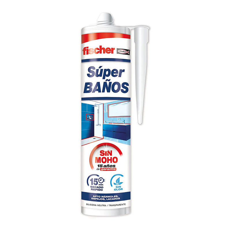 SUPER WC SILICONE BRANCO ANTI-FUNGOS SEM ODOR 280ML 563064 FISCHE