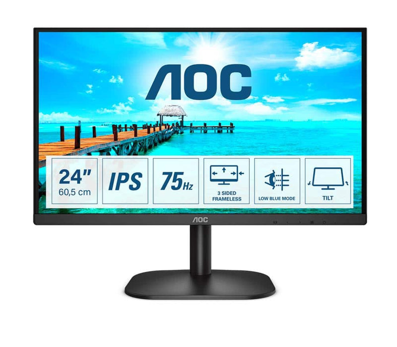 MONITOR AOC 23.8 FULLHD 24B2XD IPS 75HZ PRETO