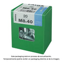 CAIXA L 20 UNID. PARAFUSO METRICO CAB HEX+PORCA ZINCO M 8X40MM FA