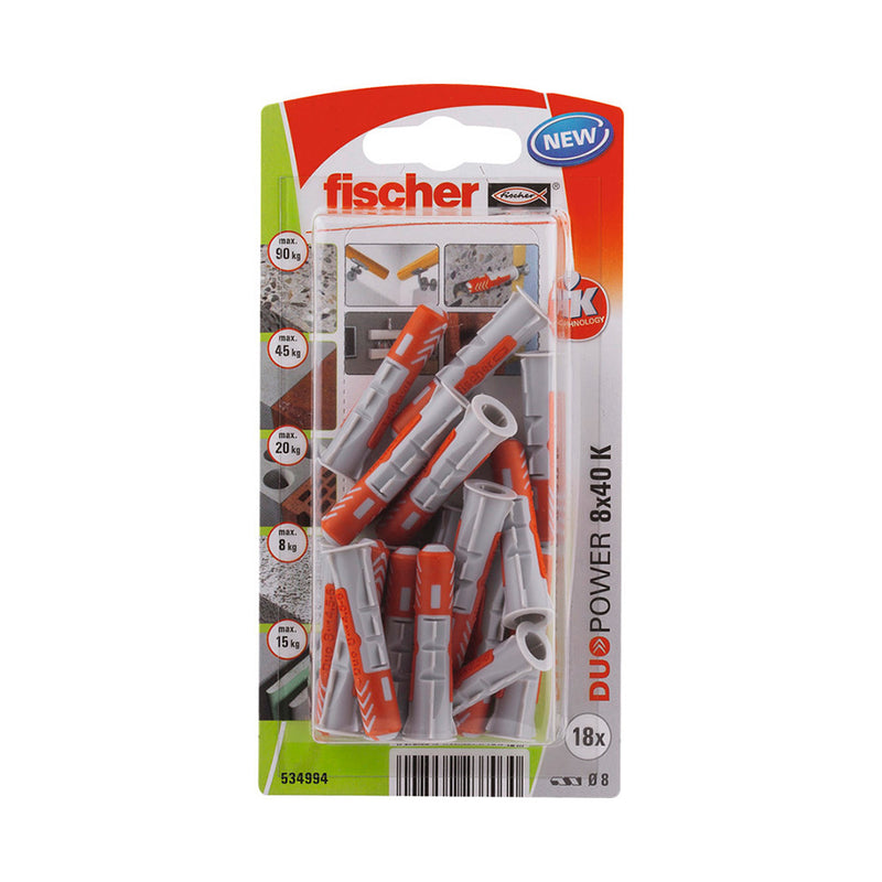 BLISTER 18 BUCHAS DUOPOWER Ø8X40MM 534994 FISCHER