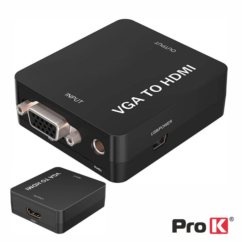 CONVERSOR VGA + JACK 3.5MM P HDMI FÊMEA PROK