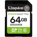 64GB SDXC CANVAS SELECT PLUS GEN3 100MBS C10 UHS-I U1 V10