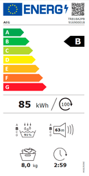 MÁQUINA DE SECAR ROUPA AEG TR818A2PB 8KG