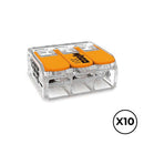 CONECTOR RÁPIDO COM ALAVANCA 3 CONDUTORES, Ø MÁXIMO 6 MM², 450 V,
