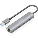 HUB USB AISENS ASUC-4P037-GR 3XUSB TIPO-C 1XRJ45 GRIS