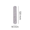 PLACA DE UNIAO AÇO INOX 120X19X2MM EDM