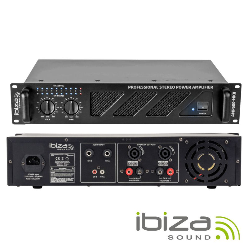 AMPLIFICADOR ÁUDIO 19" 2X480W PRETO IBIZA