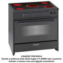FOGÃO COM FORNO MEIRELES MONZA  E 912 BL 5 ZONAS VITROCERÂMICA