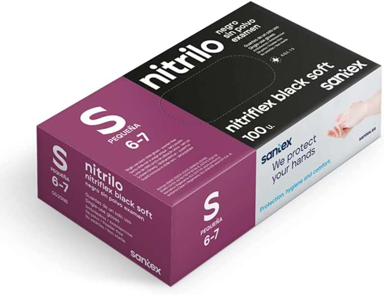 SANTEX NITRIFLEX BLACK SOFT PACK DE 100 LUVAS DE NITRILO PARA EXA