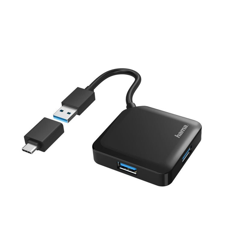 HUB USB HAMA 4 PORTAS, USB 3.2 GEN1, 5 GBITS,  CADAPTADOR  USB-C