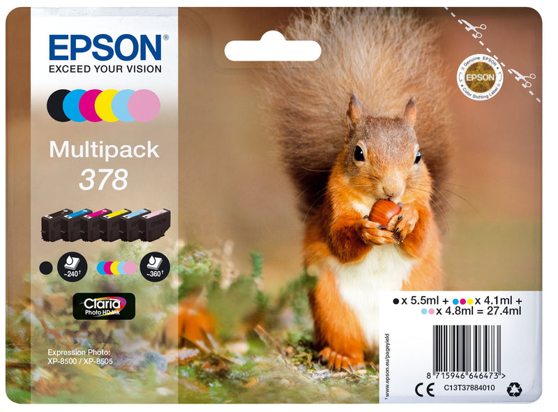 PACK 6 TINTEIROS EPSON 378  C13T37884010