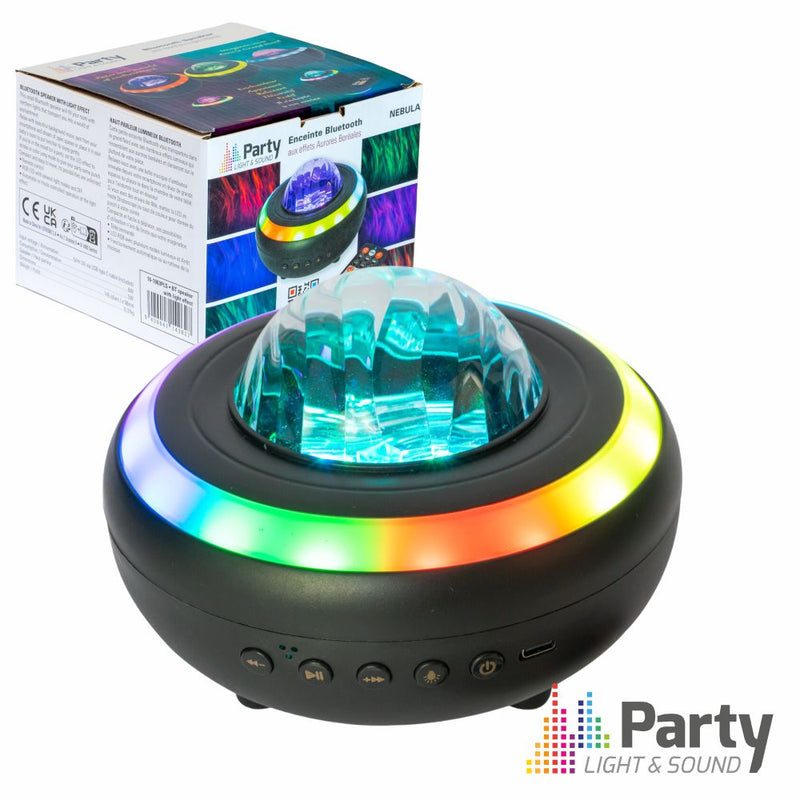 COLUNA BLUETOOTH 8W EFEITO AURORA BOREAL BLUETOOTH RGB PARTY