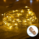 LUZES DE CORDAS DE FIO DE COBRE DE CÉLULA DE MOEDAS, BRANCO QUENT