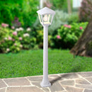 CANDEEIRO BALIZA COM POSTE GIAFFA/ROBY, TRANSPARENTE, E27, BRANCO