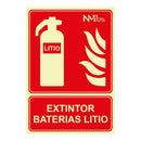 PÔSTER ´´EXTINÇÃO DE INCÊNDIO´´ PARA BATERIAS DE LÍTIO CLASSE A
