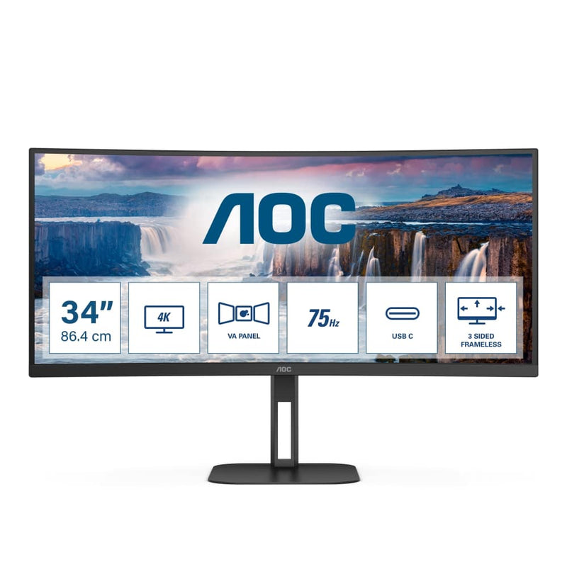 AOC V5 CU34V5C/BK LED display 86,4 cm (34") 3440 x 1440 pixels W