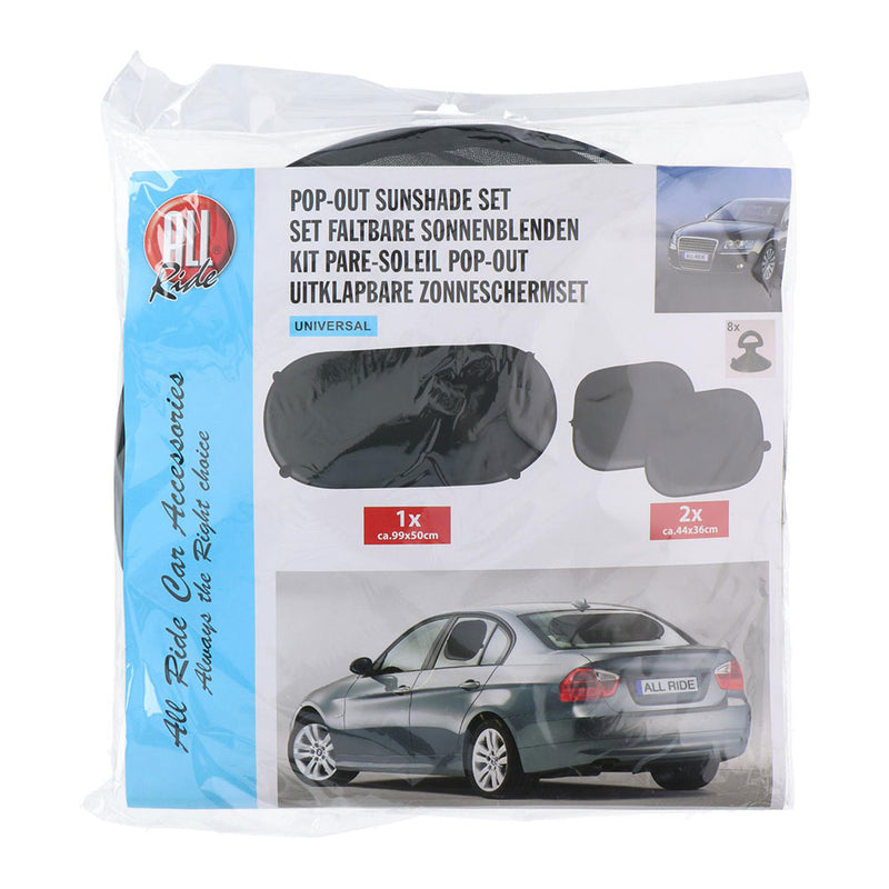 PACK PARA-SOL POP-OUT DE CARRO, COR PRETO. ALL RIDE