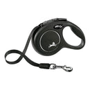 TRELA EXTENSÍVEL FLEXI CLASSIC M, PRETA, 5 M DE FITA, ATÉ 25 KG