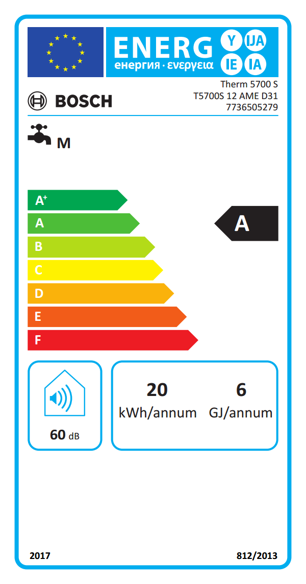 ESQUENTADOR BOSCH THERM 5700 S - T5700S 12 AME D31 - G. BUT/PRO