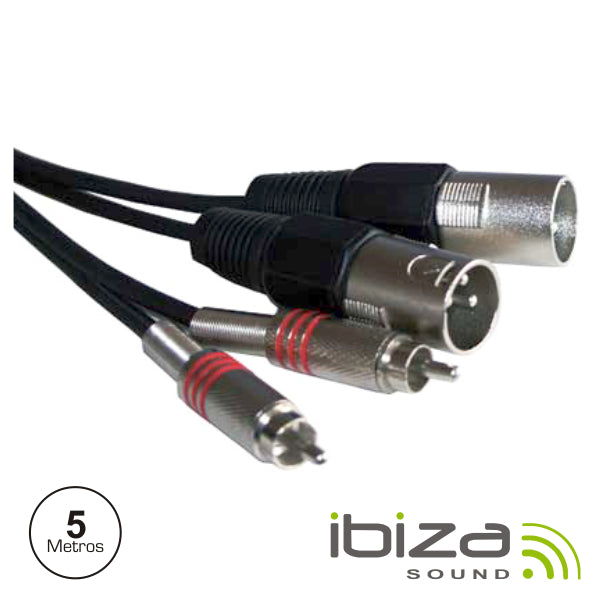 CABO 2-XLR 3P MACHO  2-RCA MACHO 5M IBIZA