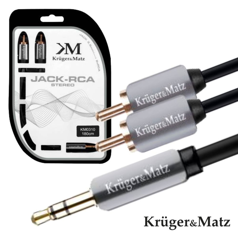 CABO JACK 3.5MM MACHO ST  2-RCA MACHO 1.8M KRUGER MATZ