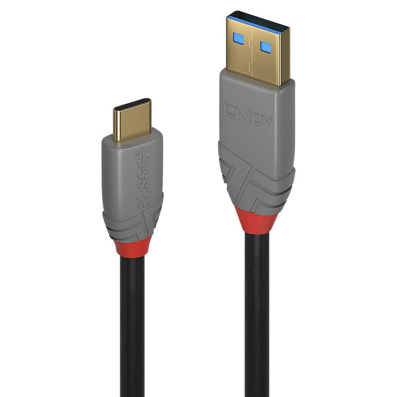 Lindy 36910 cabo USB 0,5 m USB C USB A Preto, Cinzento