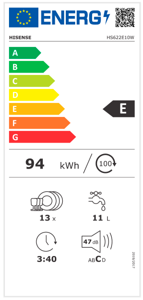 MÁQUINA DE LAVAR LOUÇA HISENSE HS622E10W